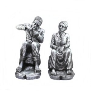 Casal de Pretos Velhos Grande Prata