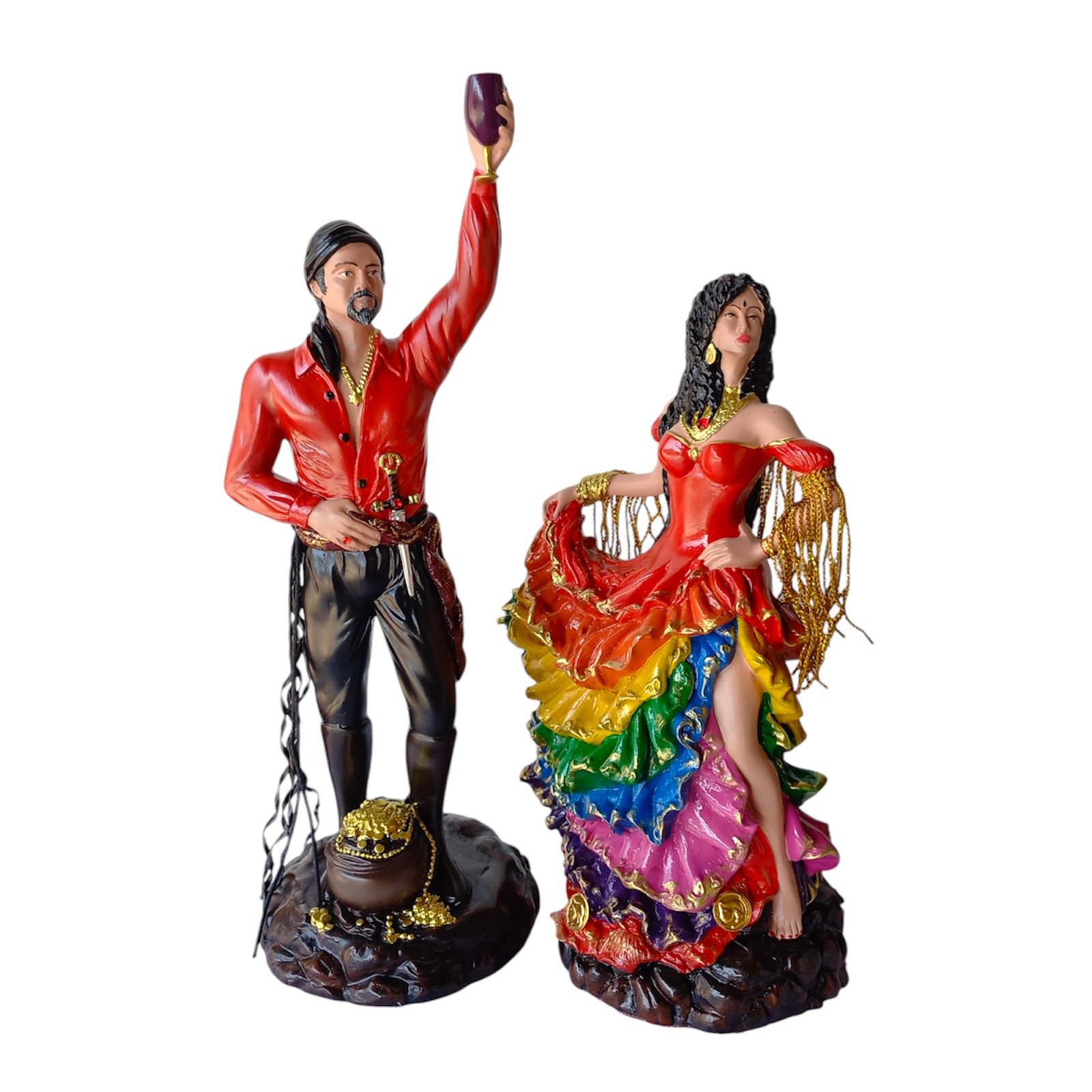 Casal de Ciganos Médio (Vermelho e Sete saias)